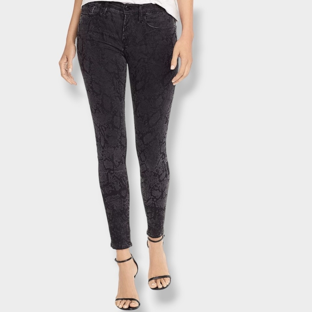 FRAME Le Skinny de Jeanne Python Black Grey